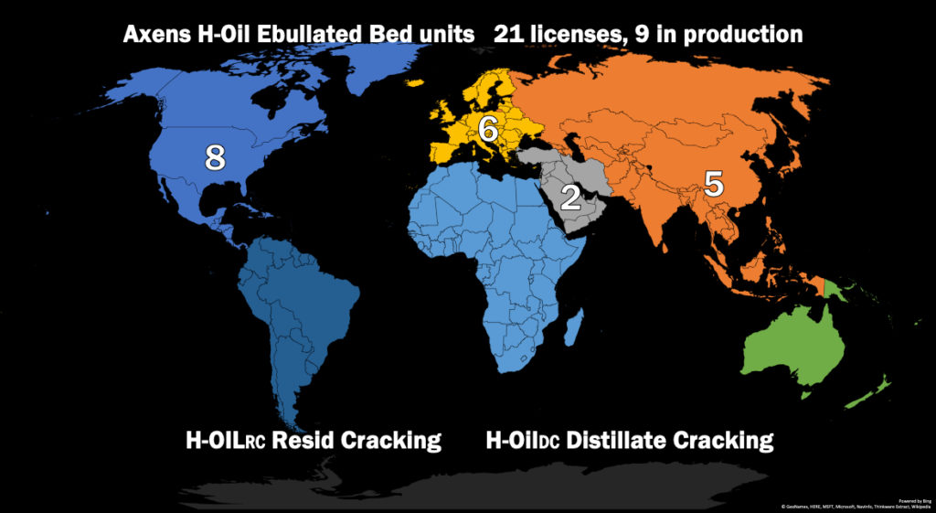 Axens H-Oil ebullated bed Resid HydroCracking and Distillate HydroCracking licenses